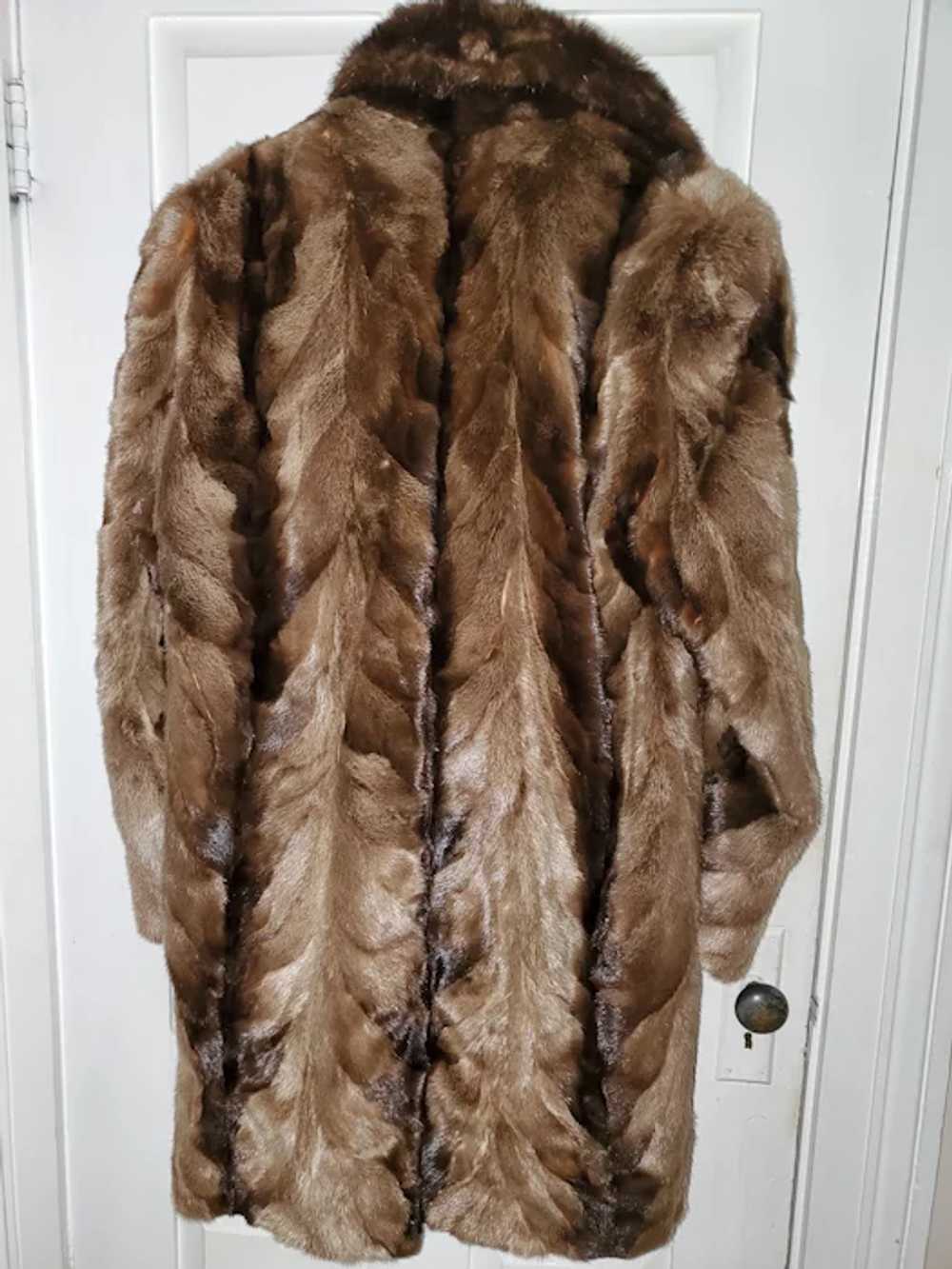 Patched Mink Fur Ladies Coat Canadian Made Sz XL - image 5