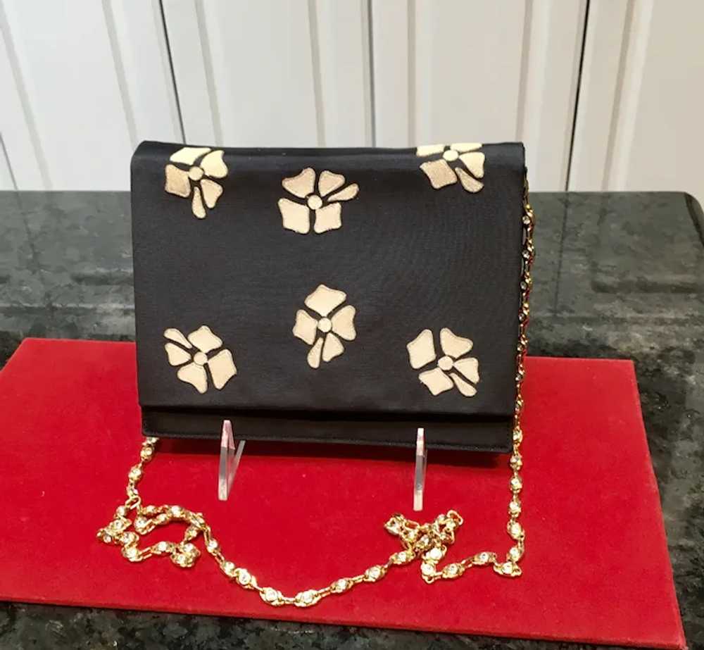 Vintage Valentino Silk Evening Purse with Gold Ch… - image 12