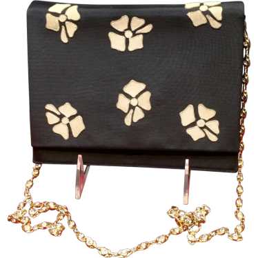Vintage Valentino Silk Evening Purse with Gold Ch… - image 1