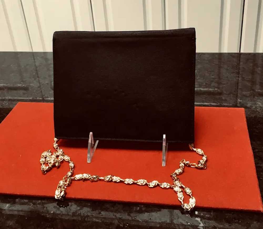 Vintage Valentino Silk Evening Purse with Gold Ch… - image 2