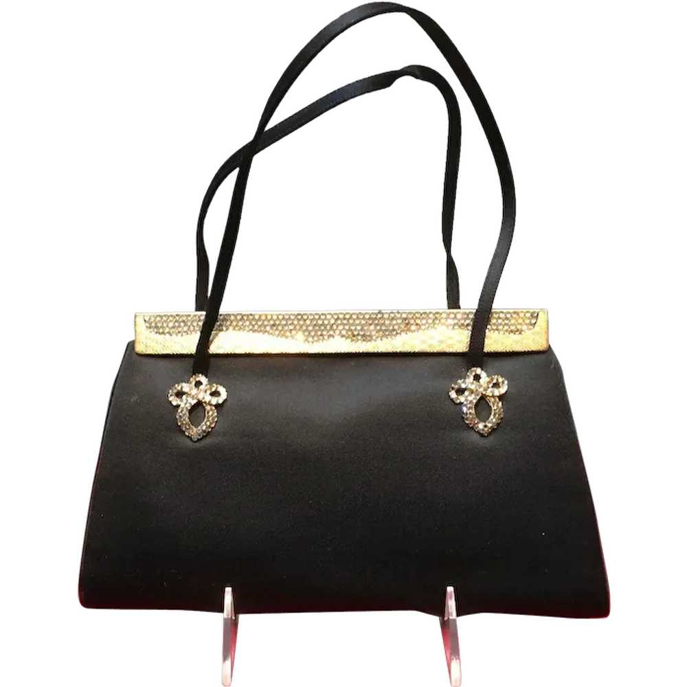 Vintage Leiber Silk Evening Purse with Swarovski … - image 1