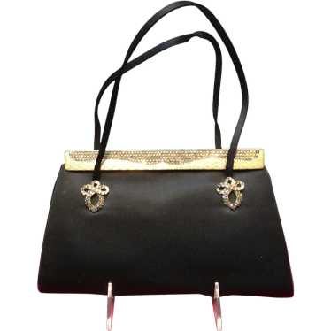 Vintage Leiber Silk Evening Purse with Swarovski … - image 1