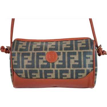 FENDI Vintage FF Logo Teddy Belt Bag Wristlet Pouch Boa Brown Wool
