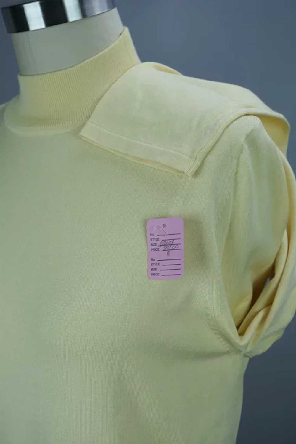 90s Pale Yellow Silk Turtleneck Sweater, Deadstoc… - image 6