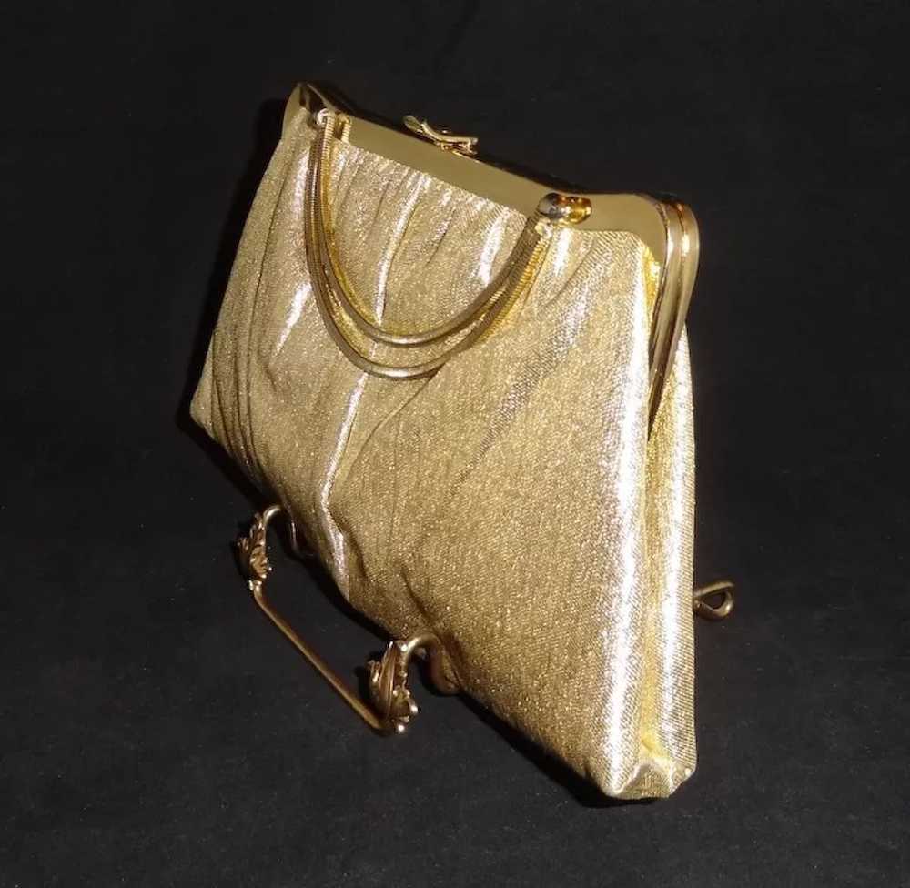 Vintage Gold Lame`Convertible Clutch Purse - image 2