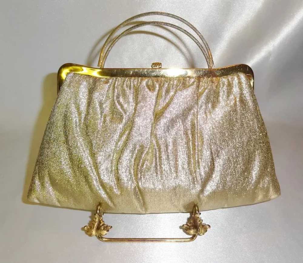 Vintage Gold Lame`Convertible Clutch Purse - image 5