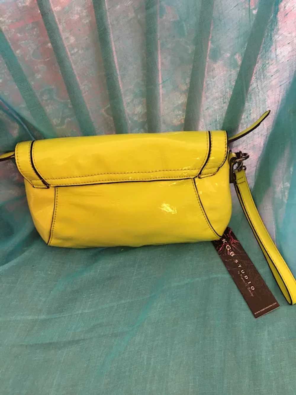 KGB Studio Yellow Patent Leather Clutch Purse - image 4