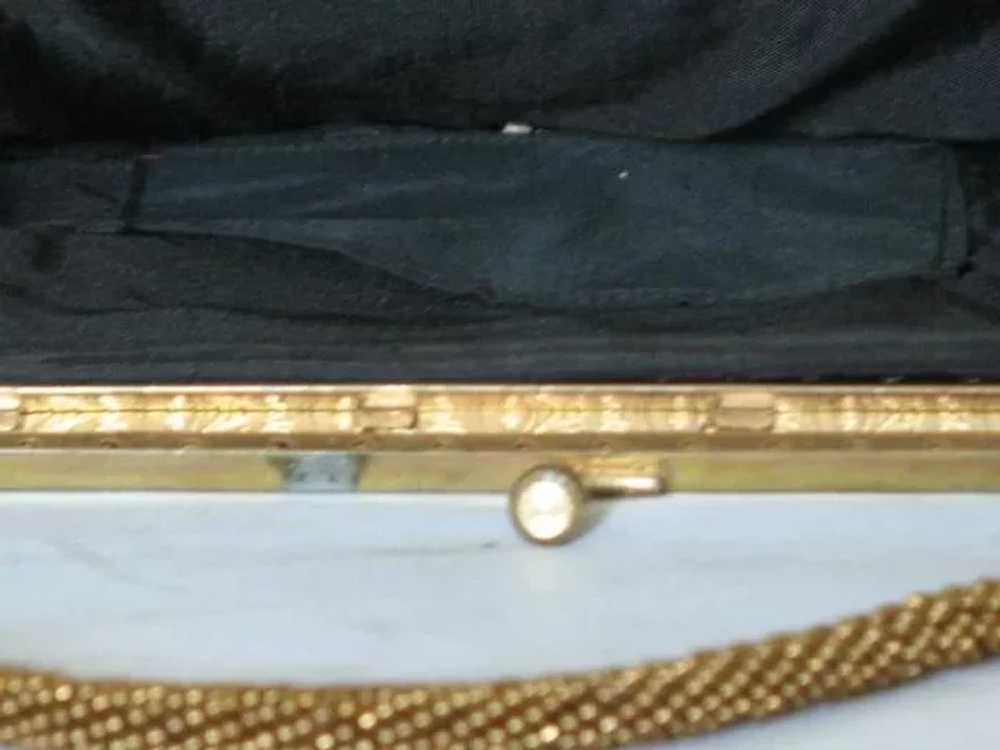 Vintage Copper Beaded Gold Floral Evening Bag wit… - image 7