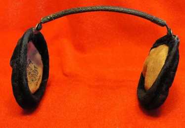 Victorian Antique Black Velvet Ear Muffs Kleinert… - image 1