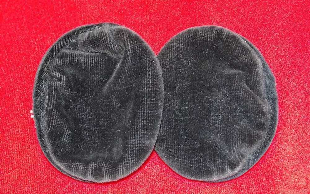 Victorian Antique Black Velvet Ear Muffs Kleinert… - image 4