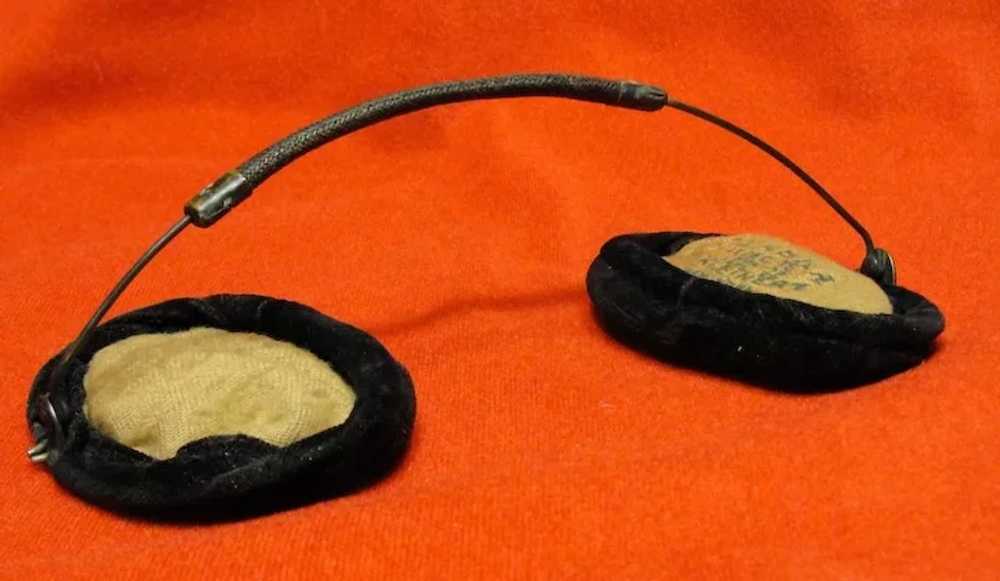 Victorian Antique Black Velvet Ear Muffs Kleinert… - image 7