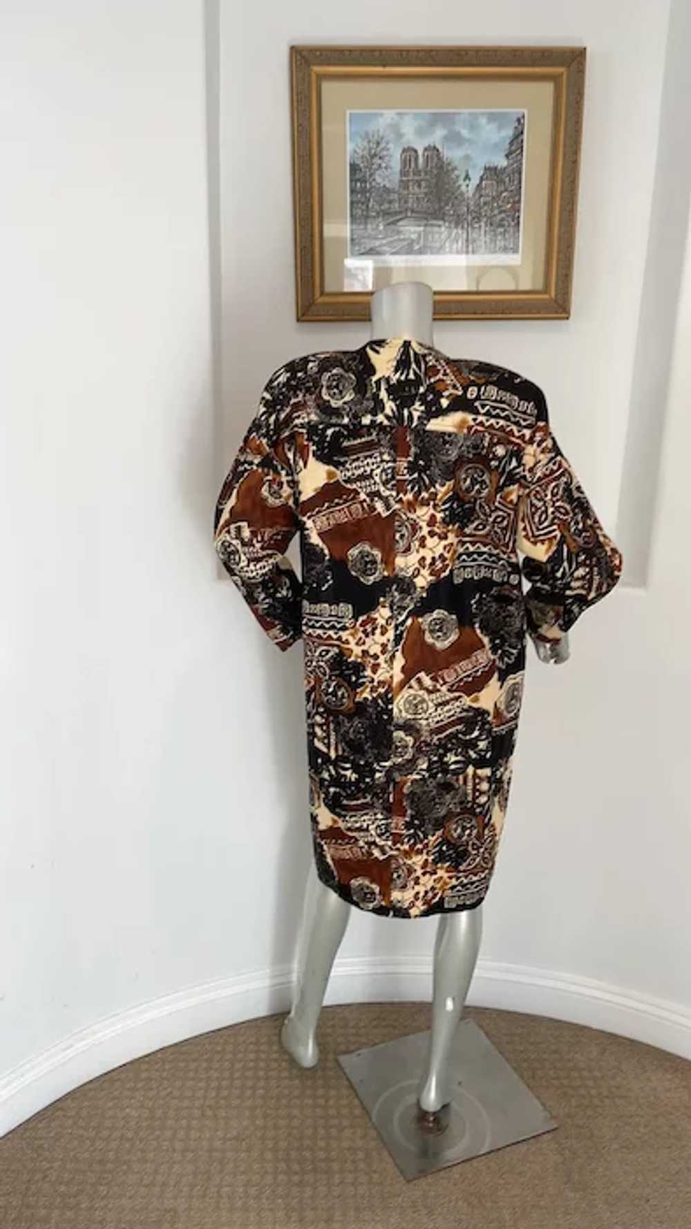 Vintage 1980’s I. Magnin  Printed Shirt Dress - image 4