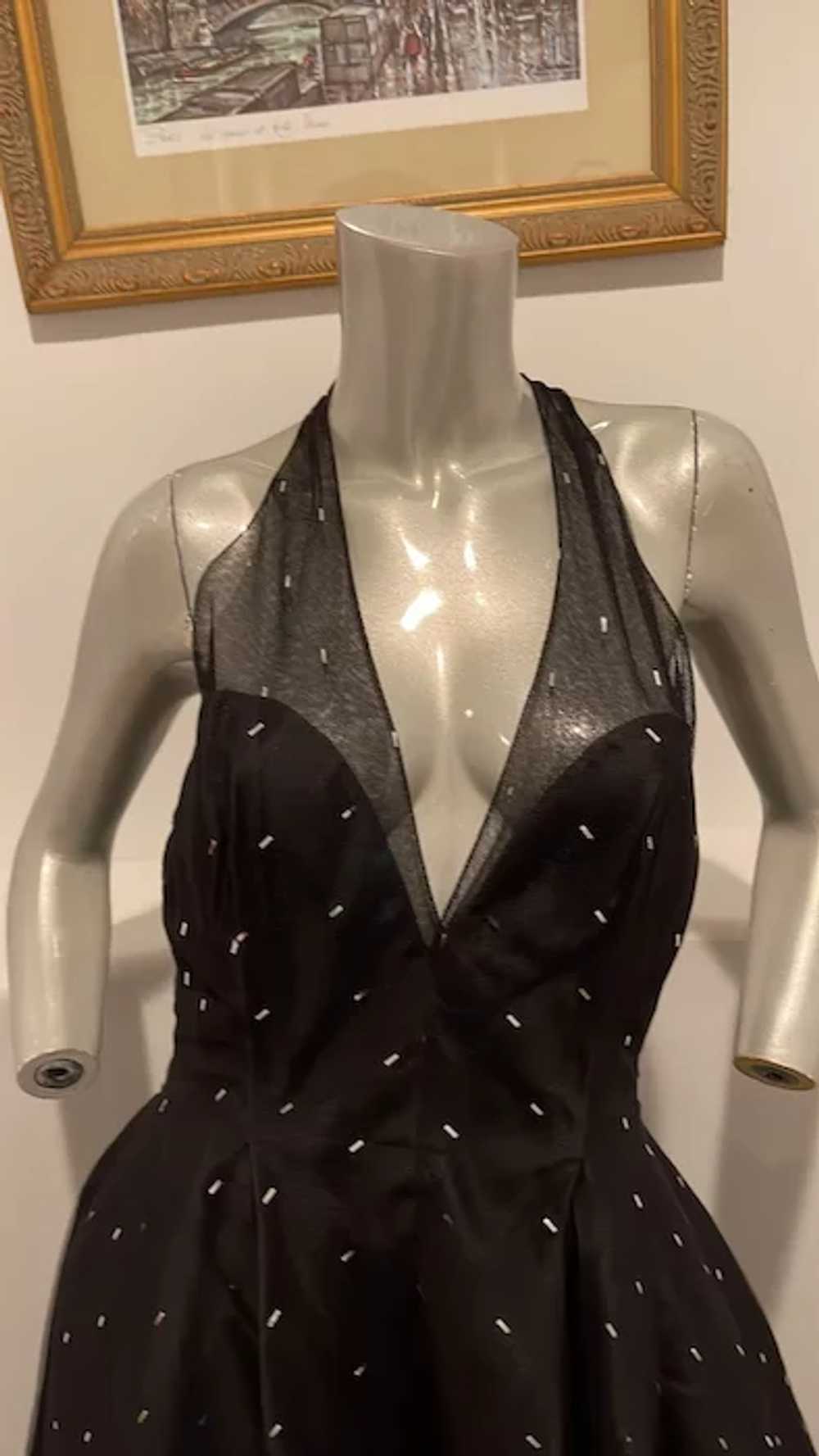 1980’s Jean Louis Scherrer Couture Black  Gown FR… - image 10
