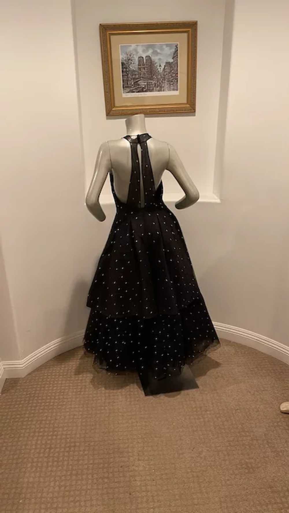 1980’s Jean Louis Scherrer Couture Black  Gown FR… - image 4