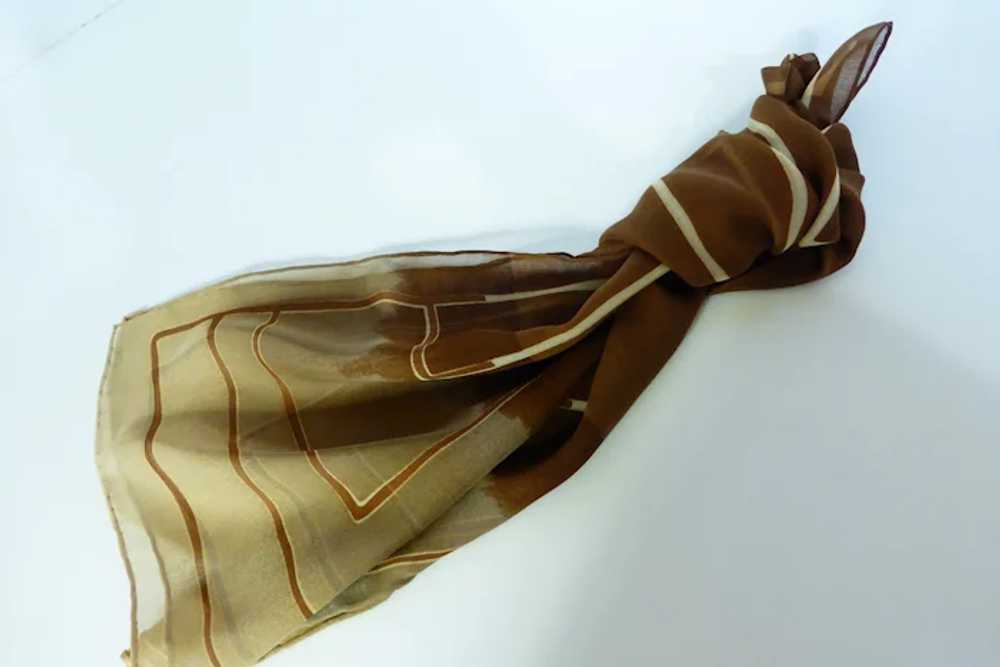 Vintage Halston Long Silk Chiffon Scarf - image 3