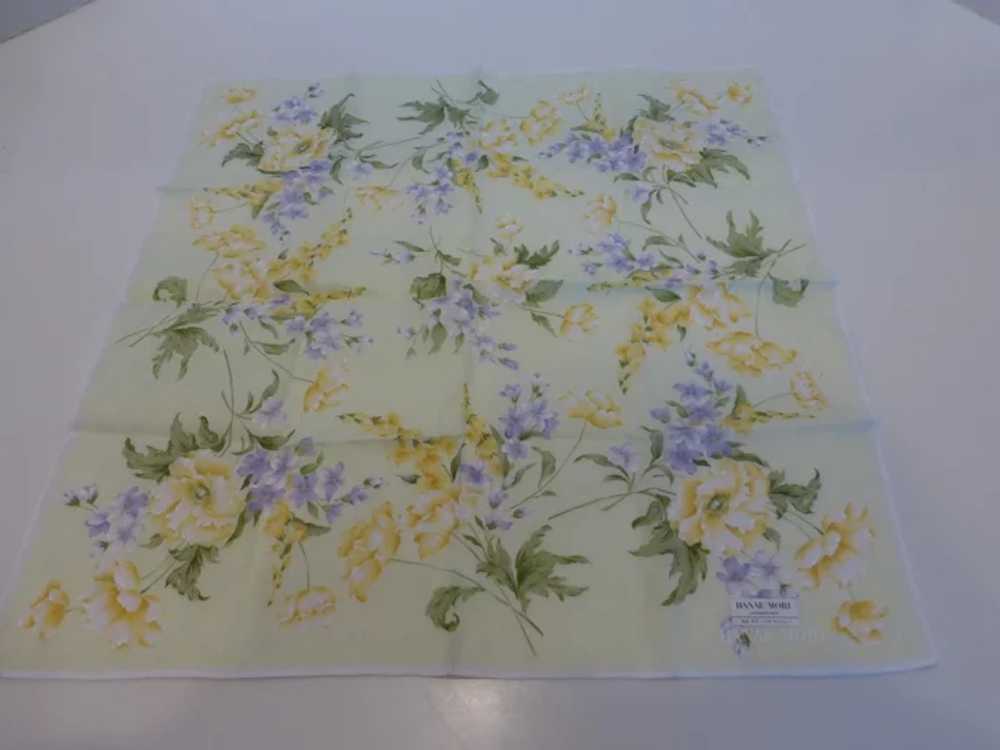 Hanae Mori Hand Painted Handkerchief Neckerchief - image 2