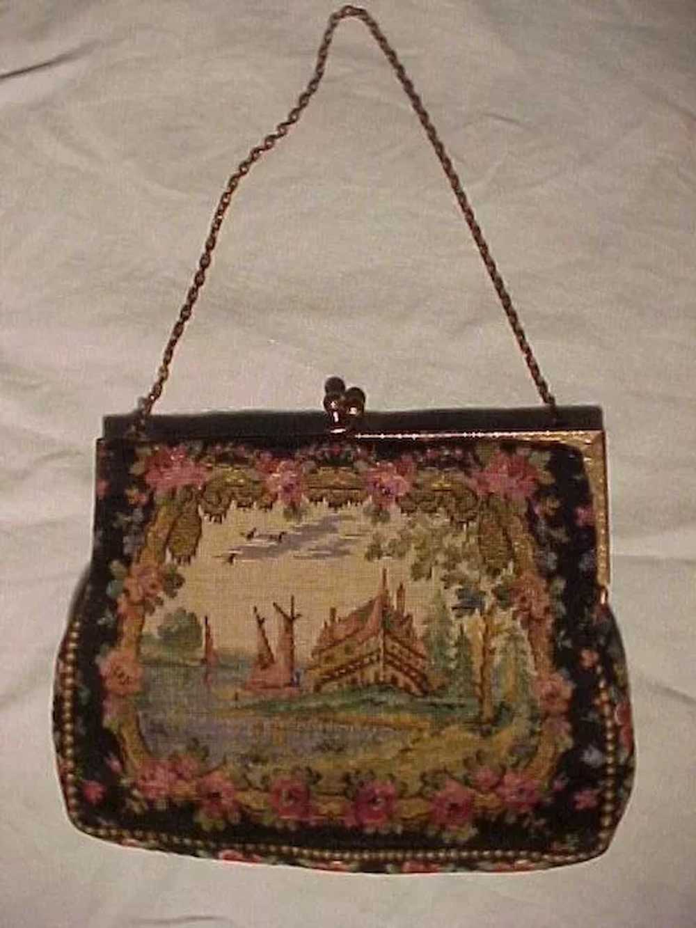 Pretty Little French Tapestry Bag - image 2