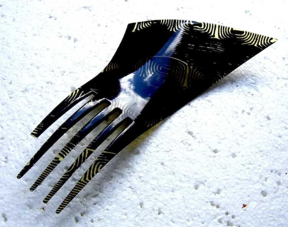 Auguste Bonaz Art Deco modernist hair comb AS FOU… - image 11