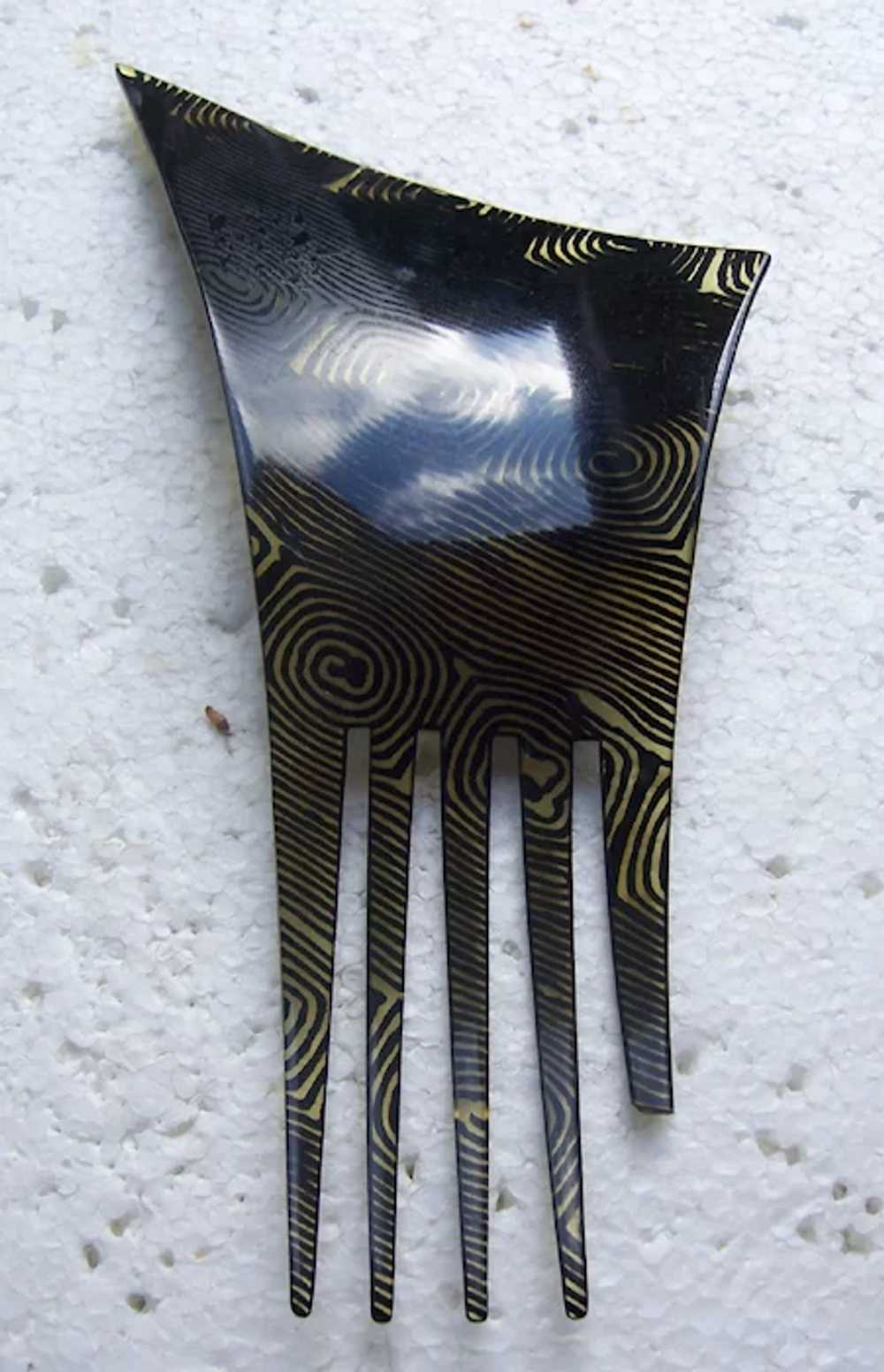 Auguste Bonaz Art Deco modernist hair comb AS FOU… - image 4