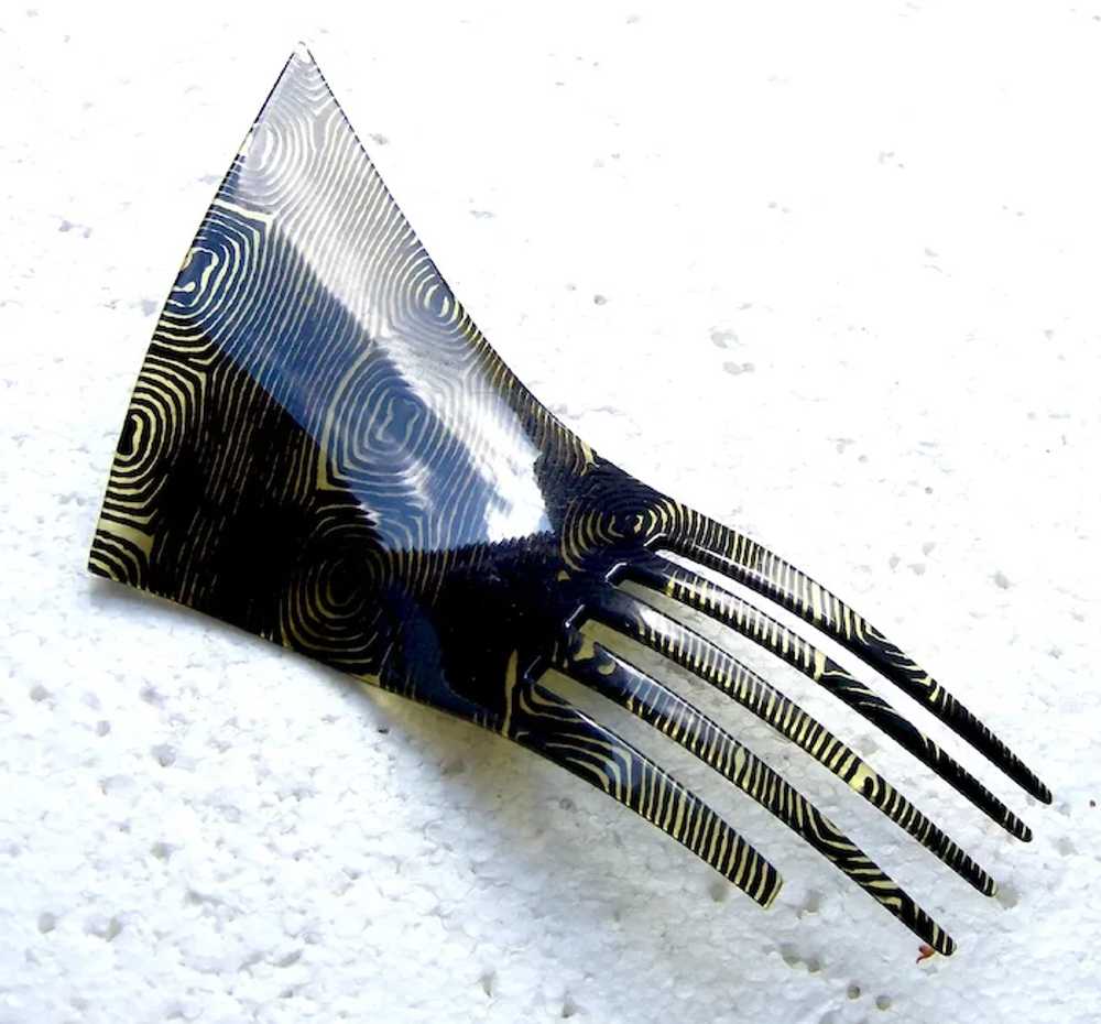 Auguste Bonaz Art Deco modernist hair comb AS FOU… - image 5