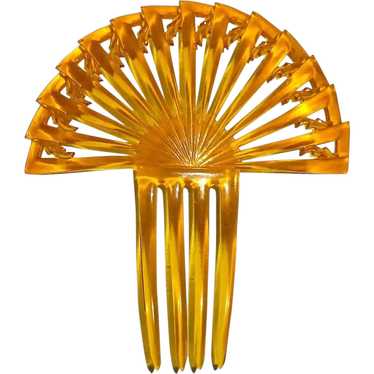 Art Deco Celluloid Stepped Fan Ornamental Hair Com