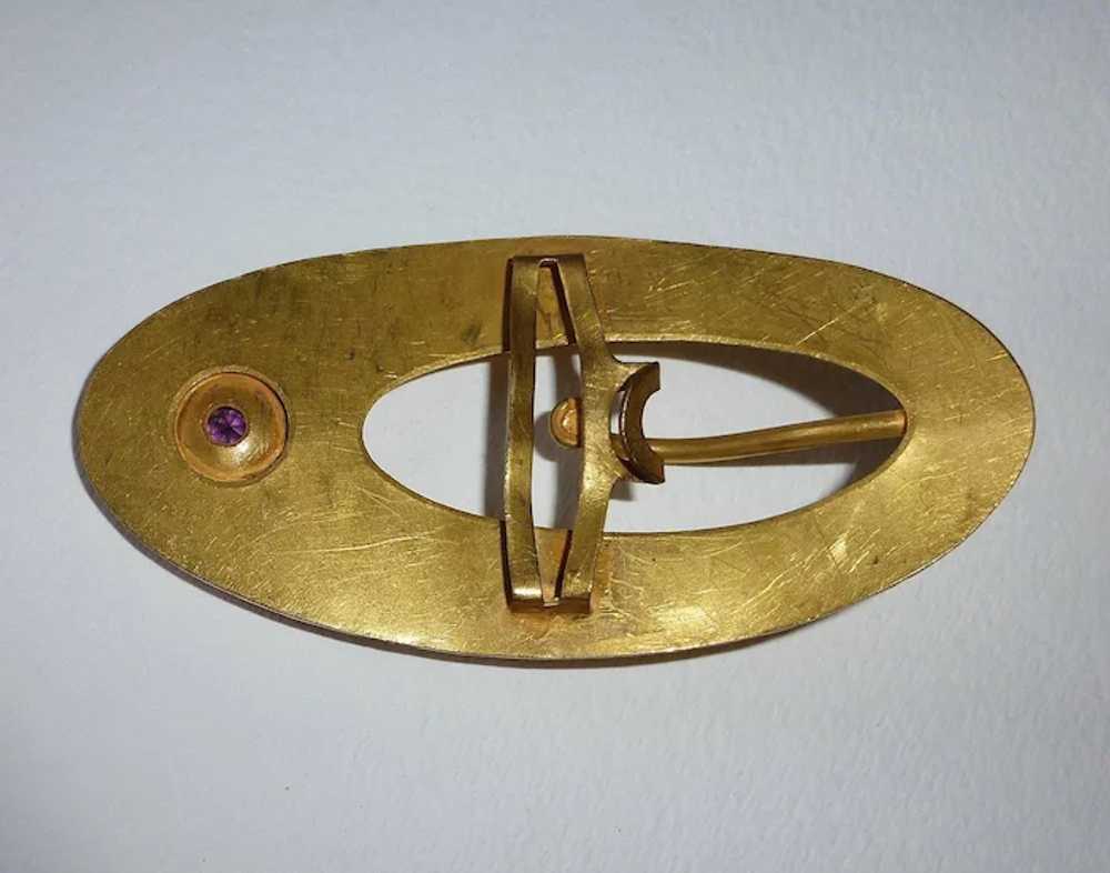 Victorian Art Nouveau Gilt Brass Belt Buckle - image 6