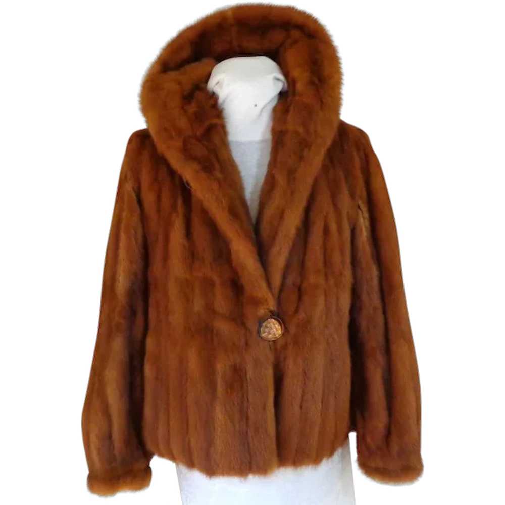 Muskrat Fur Jacket.  Bakelite Buttons.  For Craft… - image 1