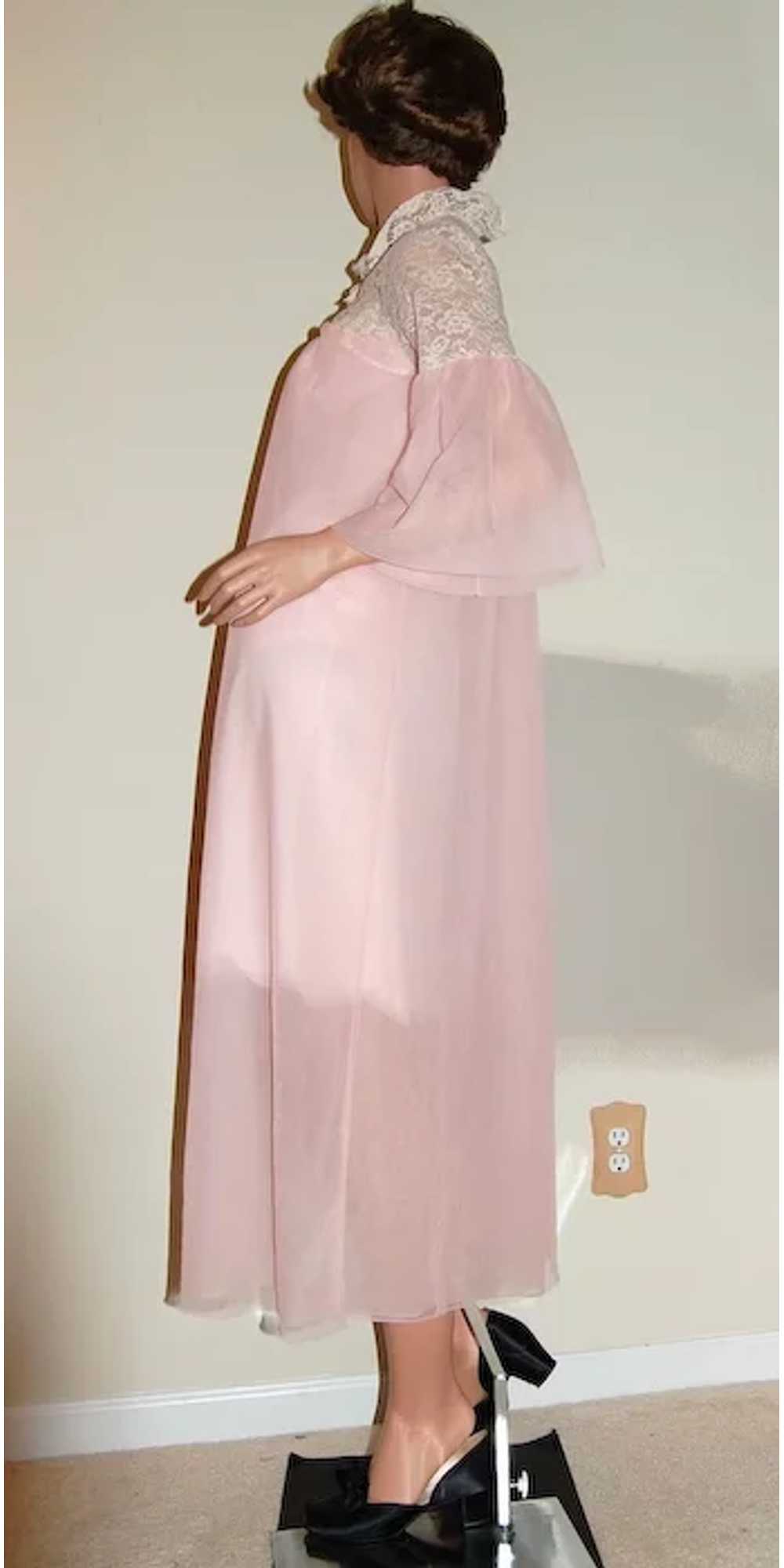 1950/60s Mary Barron ~ Long Pink Double Chiffon &… - image 3