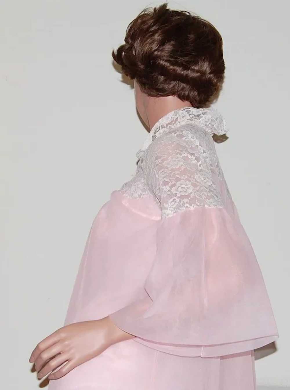 1950/60s Mary Barron ~ Long Pink Double Chiffon &… - image 4