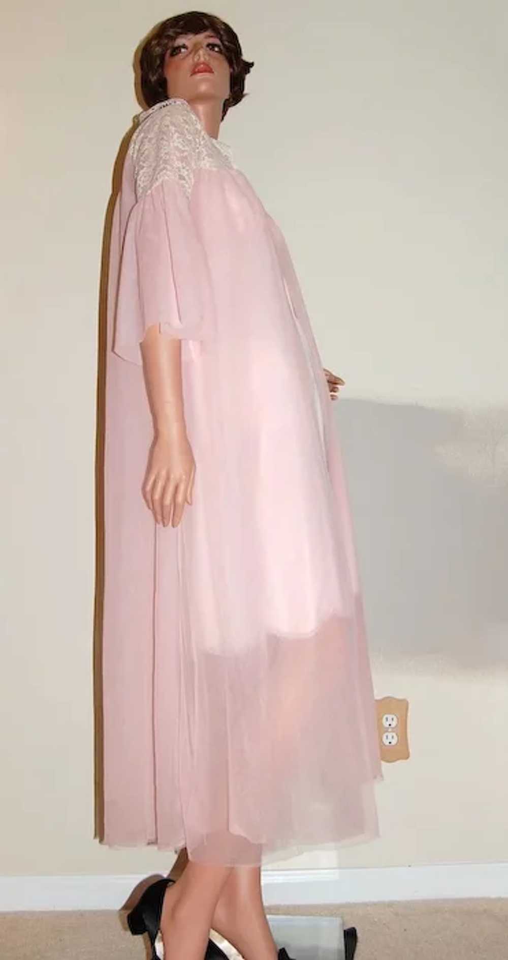1950/60s Mary Barron ~ Long Pink Double Chiffon &… - image 7