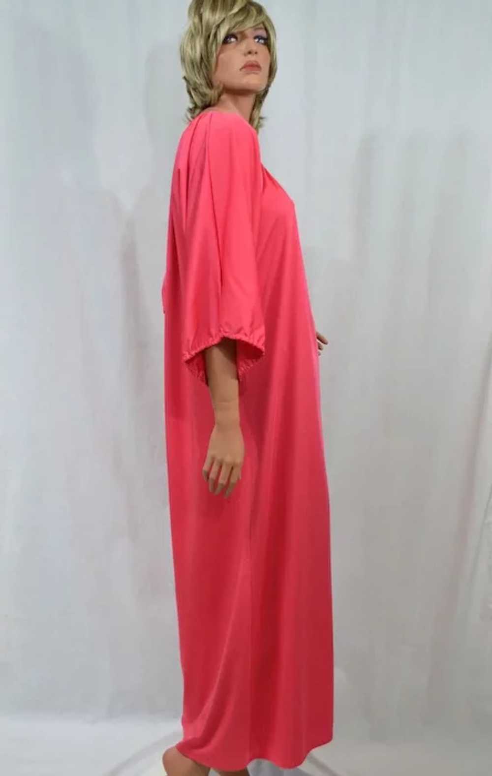 1970s Claire Haddad ~ Fuchsia Pink Nylon Maxi Hos… - image 4