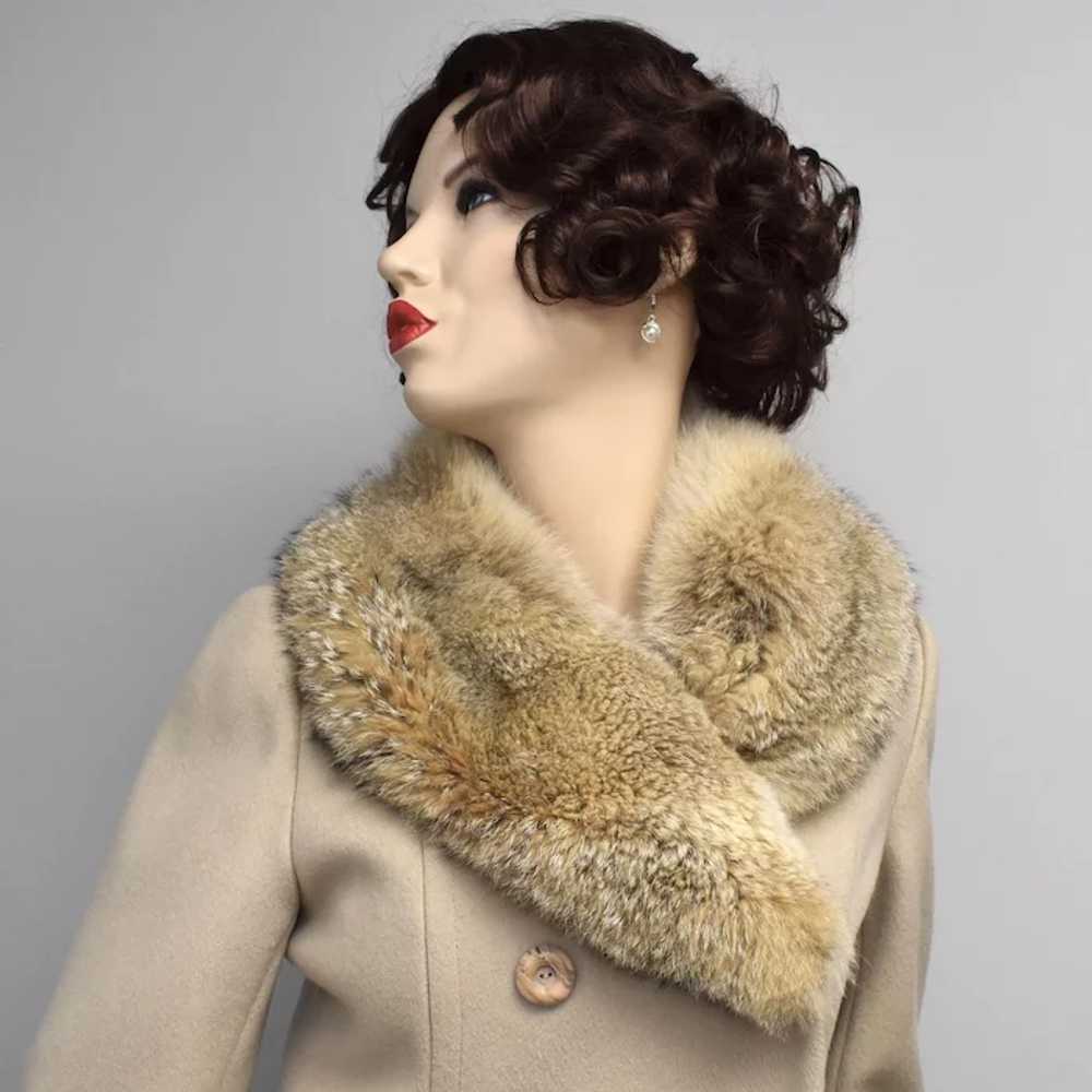 c1960s Sycamore Designer ILGWU Beige Tan Wool Fab… - image 2