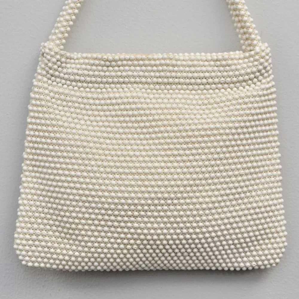 Charming White Egg Bead Handbag Purse - image 4