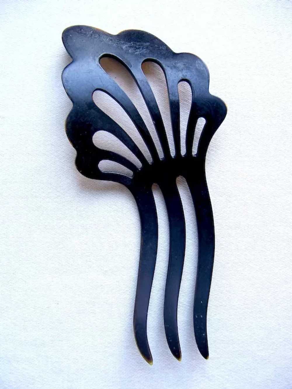 Art Deco celluloid hair comb Spanish hair accesso… - image 2
