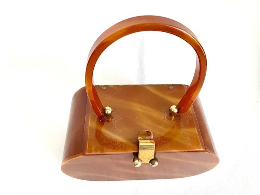 1950s Wilardy Marbled Butterscotch Lucite Purse - image 10