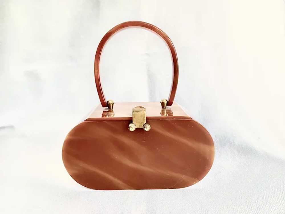 1950s Wilardy Marbled Butterscotch Lucite Purse - image 11