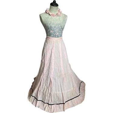 Antique PINK Stripe Victorian Skirt Shabby Chic