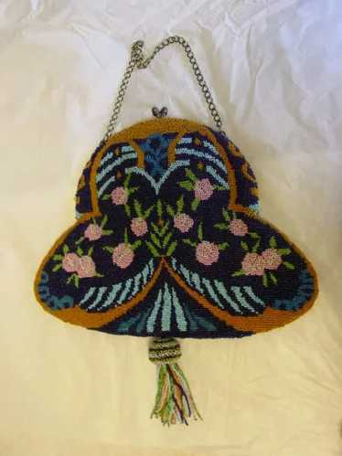 Antique Large Micro Bead Art Nouveau Purse