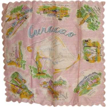 Vintage Rare Souvenir Hanky Curacao Handkerchief - image 1