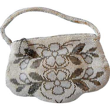 Small White Beaded Purse