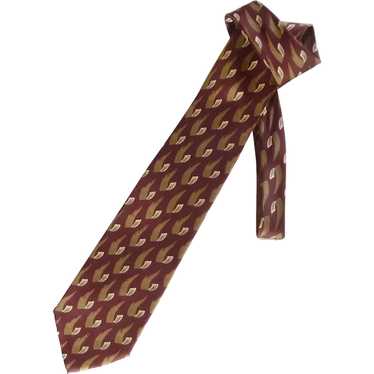 Enrico Coveri Burgundy Brown Silk Tie - image 1