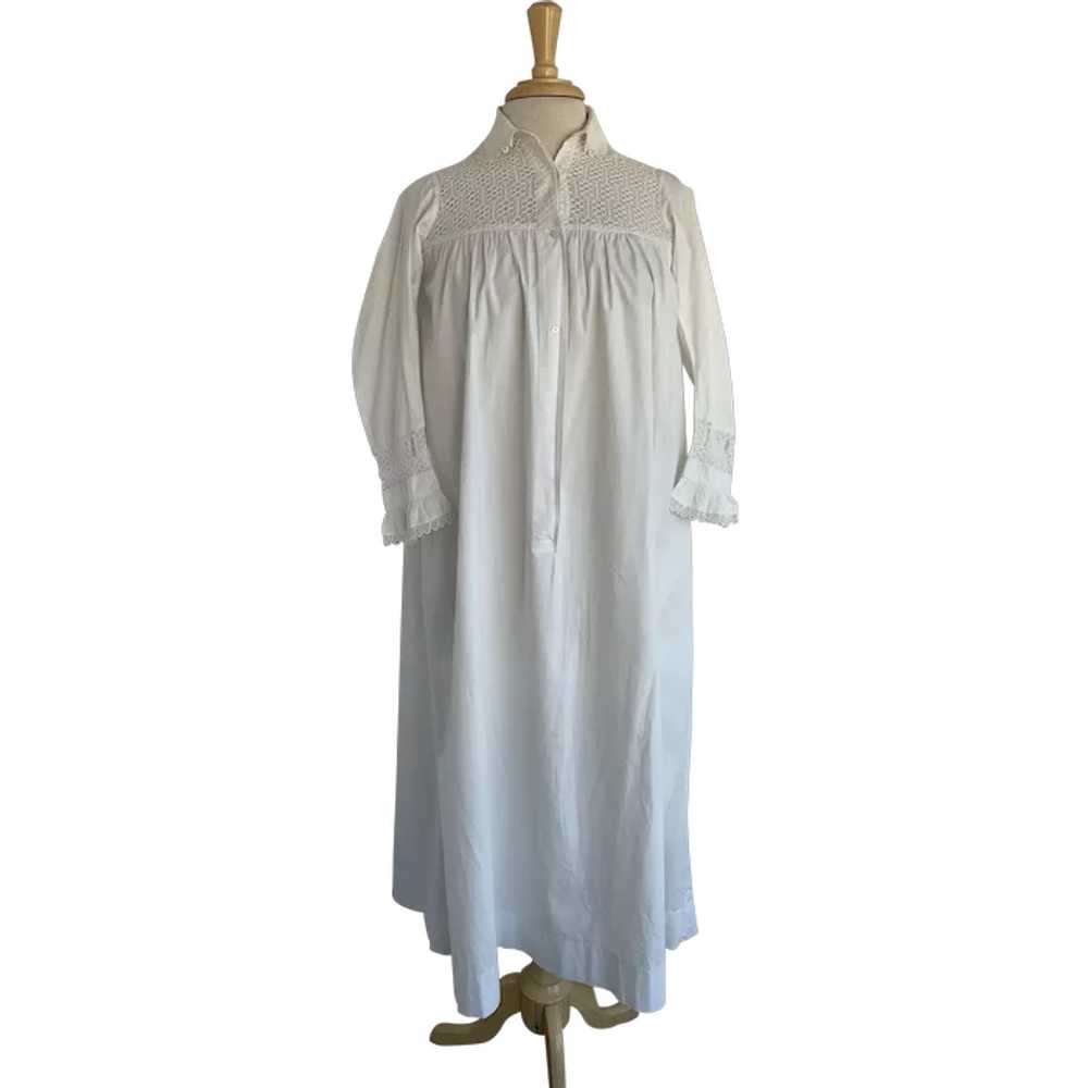 1920s German Lace Cotton Nightgown - image 1