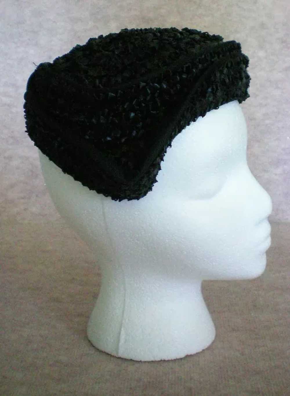 Black Straw Clip Hat - image 2