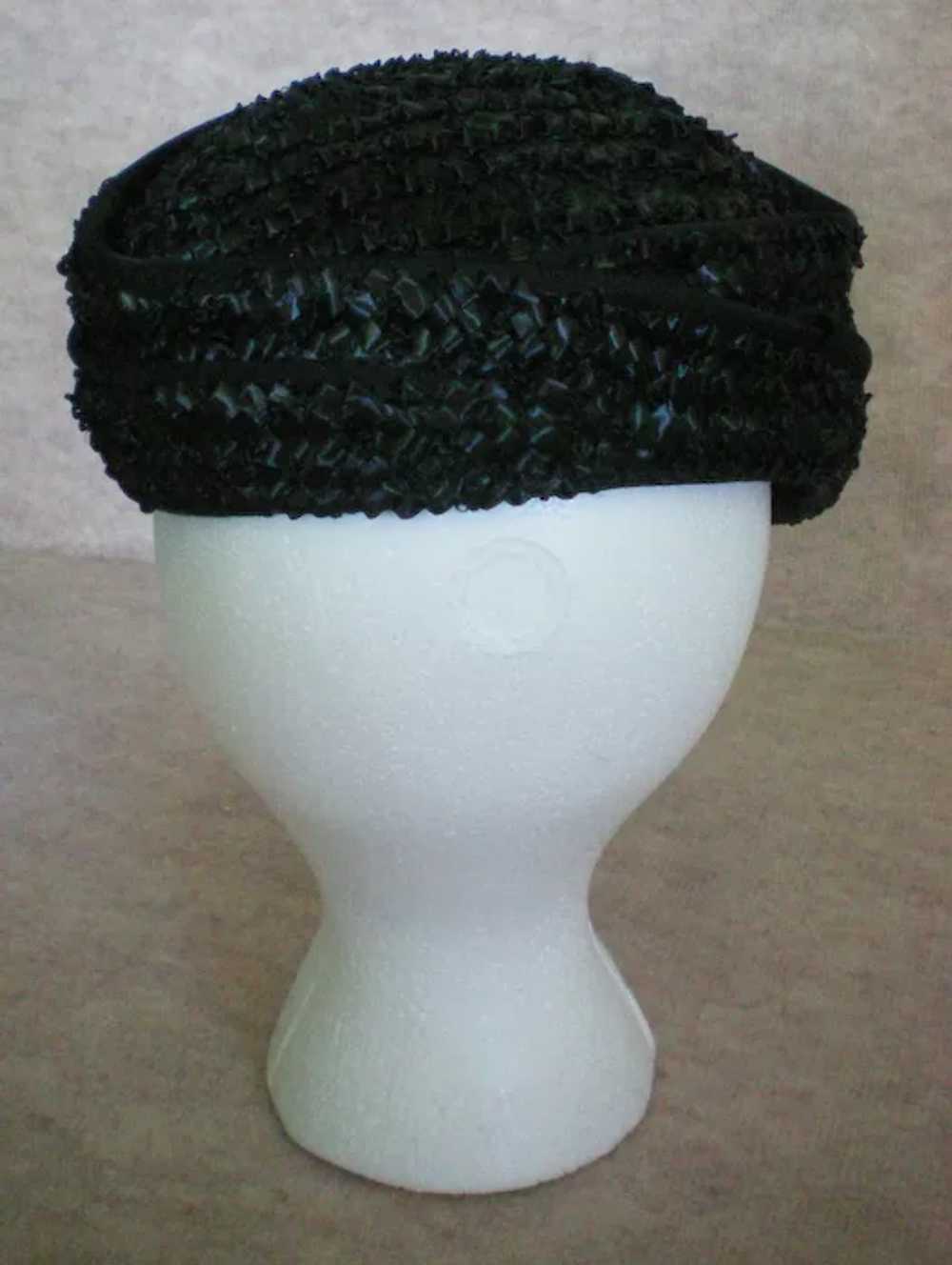 Black Straw Clip Hat - image 3