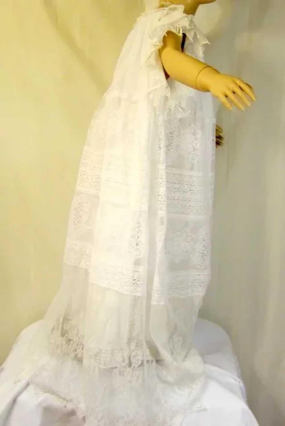 Breathtakingly Beautiful Child's Antique Lace Gown - image 4