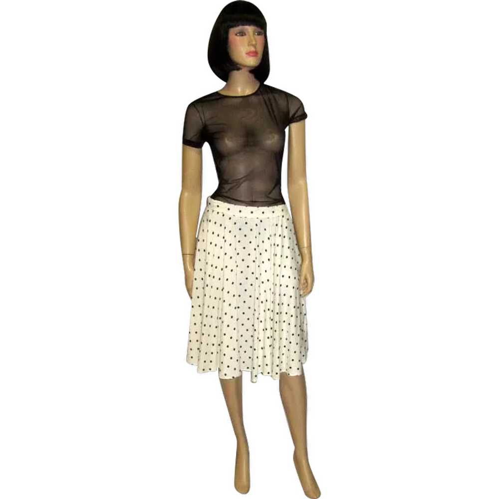 Christian Dior White and Black Polka Dotted Skirt - image 1