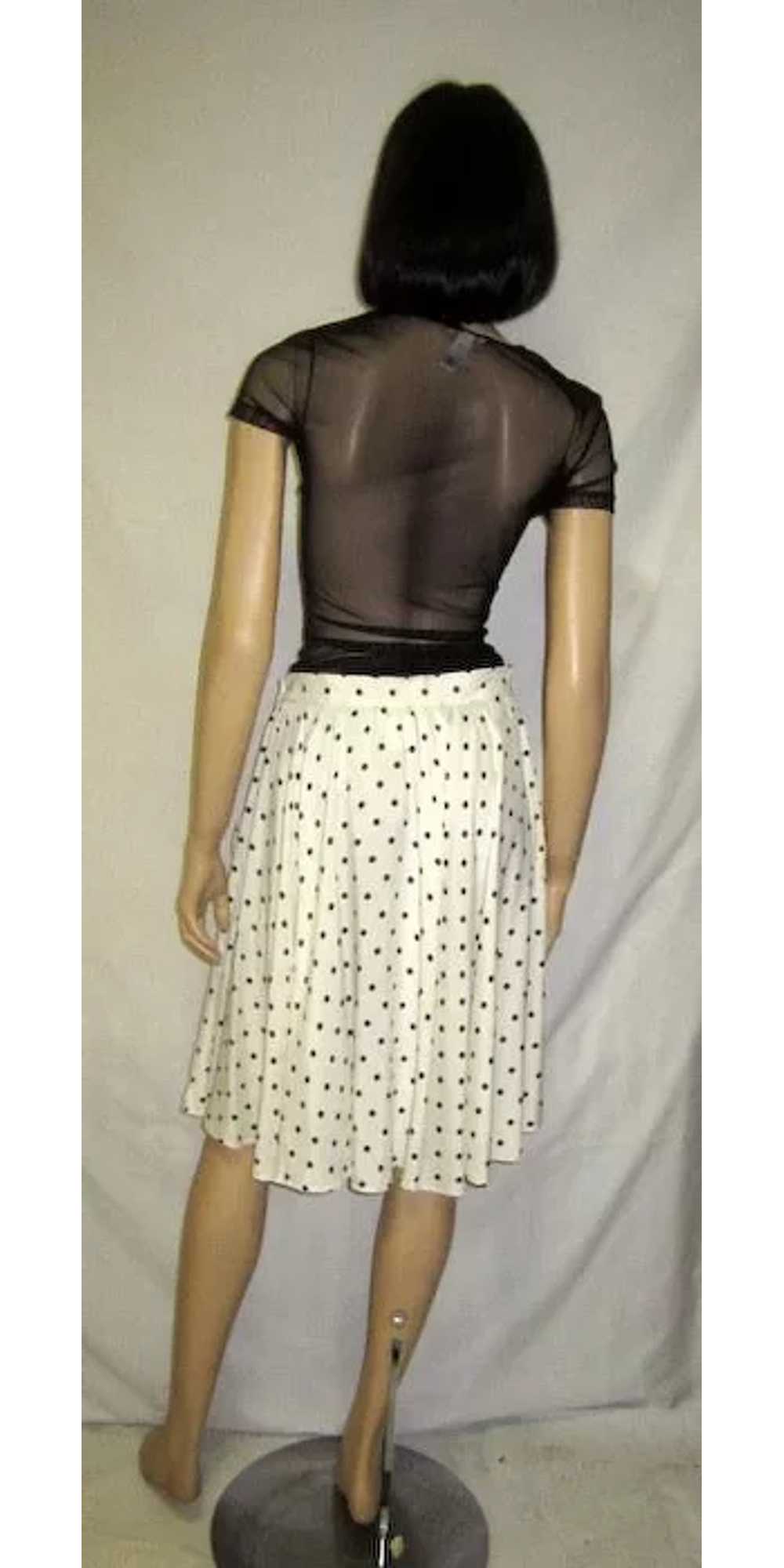 Christian Dior White and Black Polka Dotted Skirt - image 4