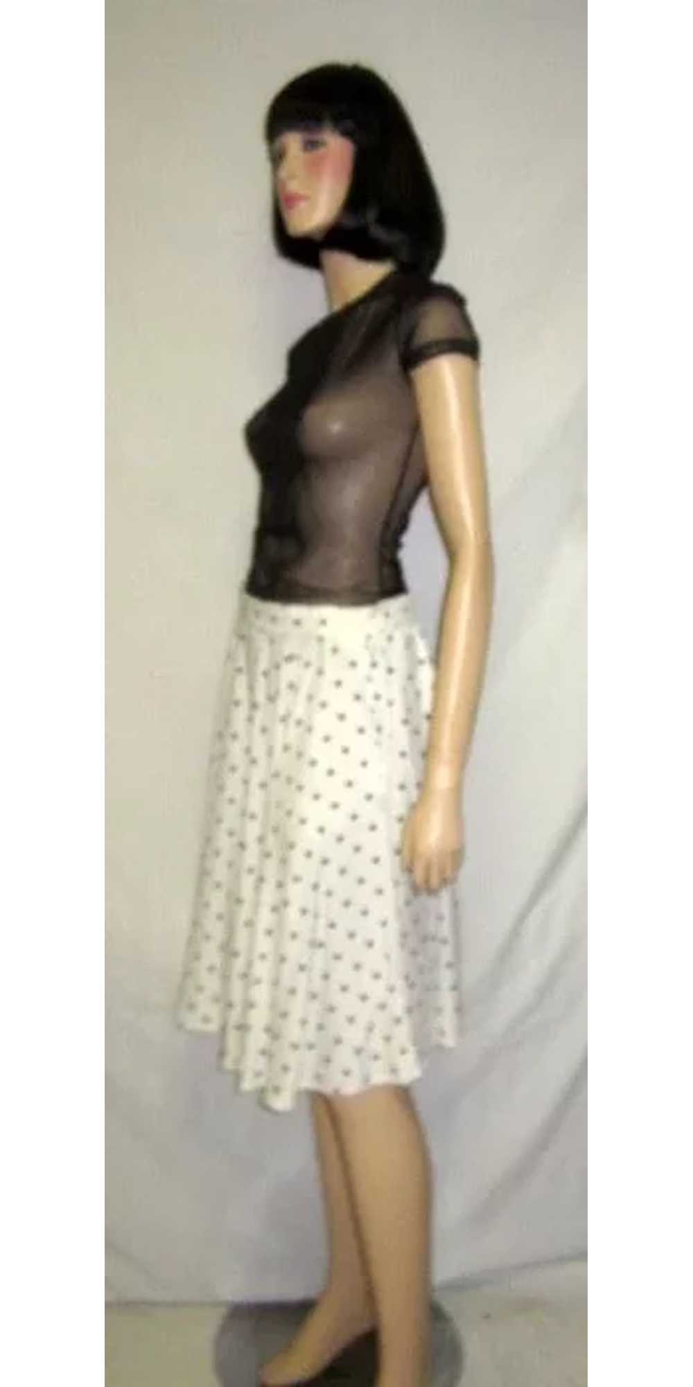 Christian Dior White and Black Polka Dotted Skirt - image 5
