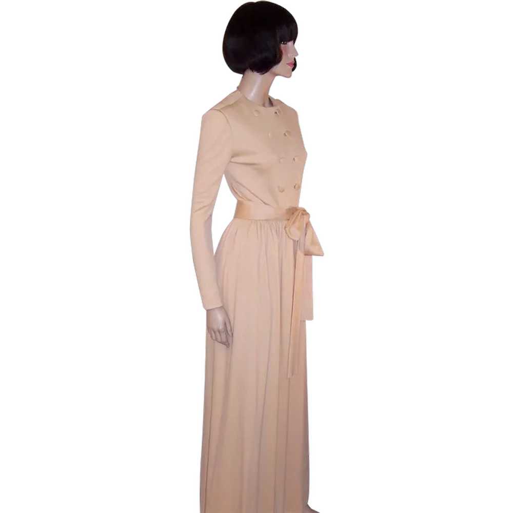 Norman Norell Peach Parfait Creation Gown with Be… - image 1