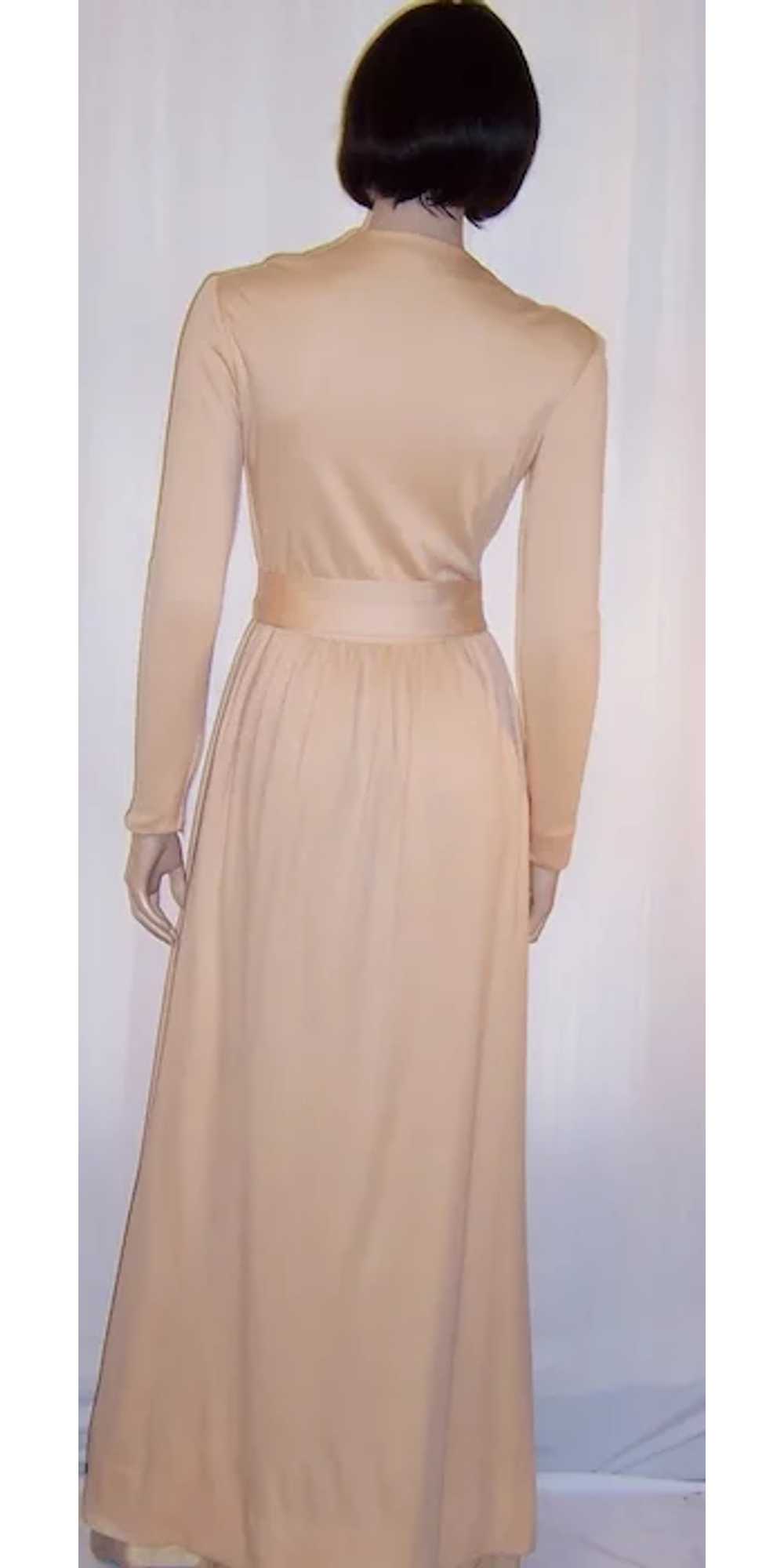 Norman Norell Peach Parfait Creation Gown with Be… - image 2